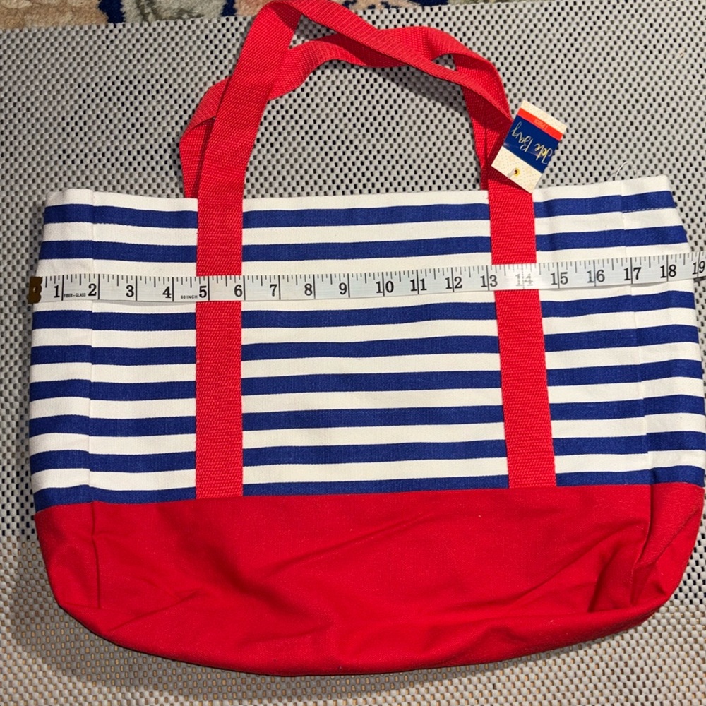 Striped Canvas Large Tote